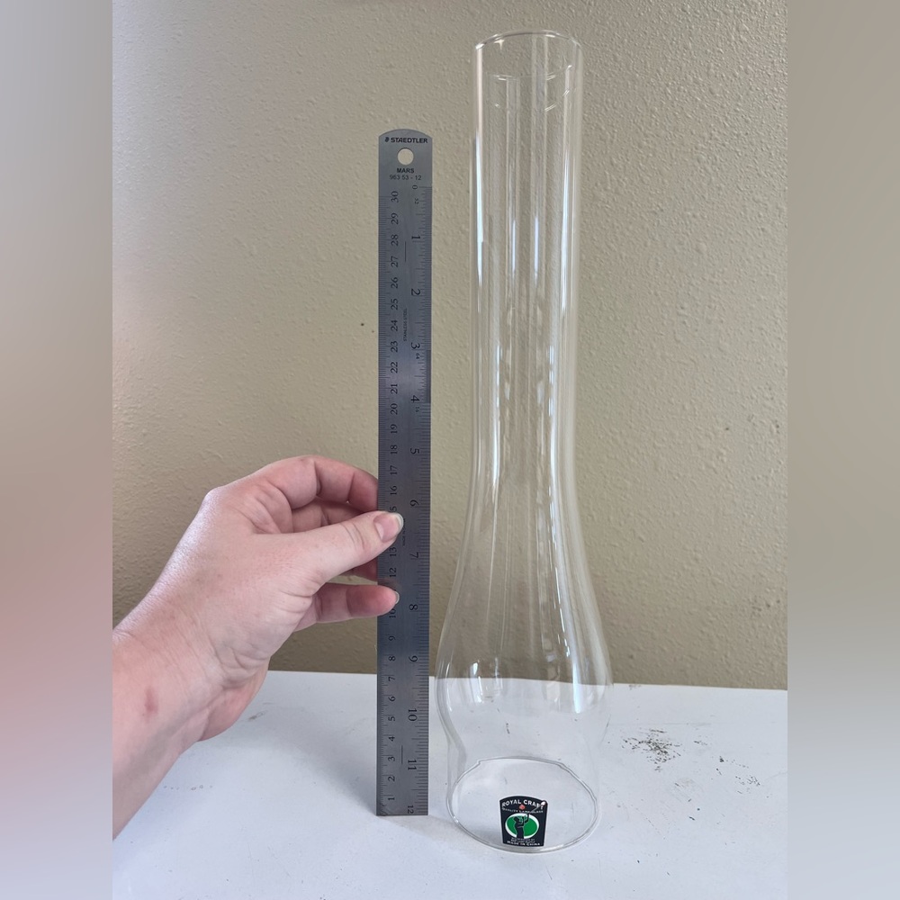 Oil or Gas Lamp Chimney - 14” tall, 3” fitter
